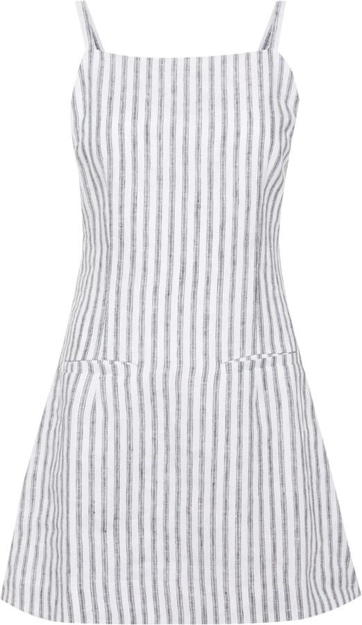 Reformation Phillipa stripe-print linen dress