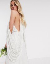 Thumbnail for your product : ASOS EDITION Samantha beaded wedding dress with drape sleeves