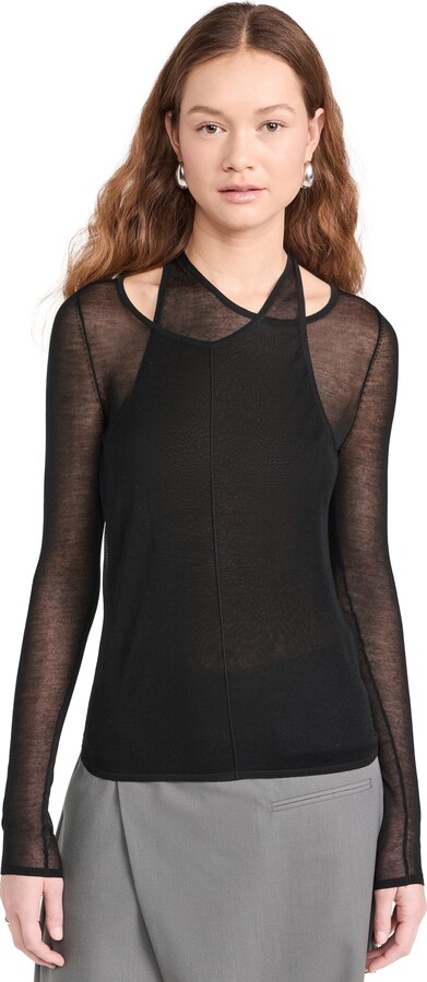 ST. AGNI Semi Sheer Loop Top
