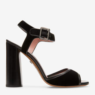 Bally Sophi Black, Women's velvet sandals with 100mm heel in black