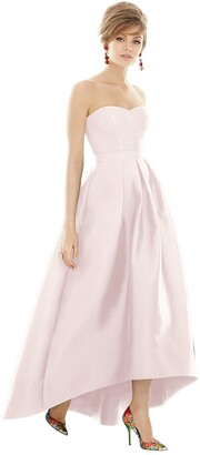 Dessy Collection Dessy Collection Strapless Satin High Low Dress with Pockets