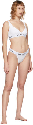 Versace Underwear White Logo Bralette
