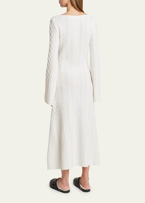 Chloé Cable Knit Wool Cashmere Maxi Dress