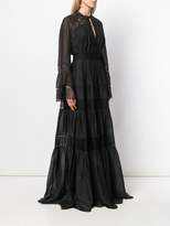 Thumbnail for your product : ZUHAIR MURAD floral lace inserts long dress