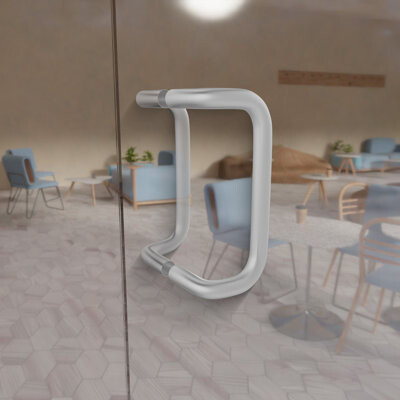 Offset Pull Handles Aluminum Material, Clear Anodized Finish