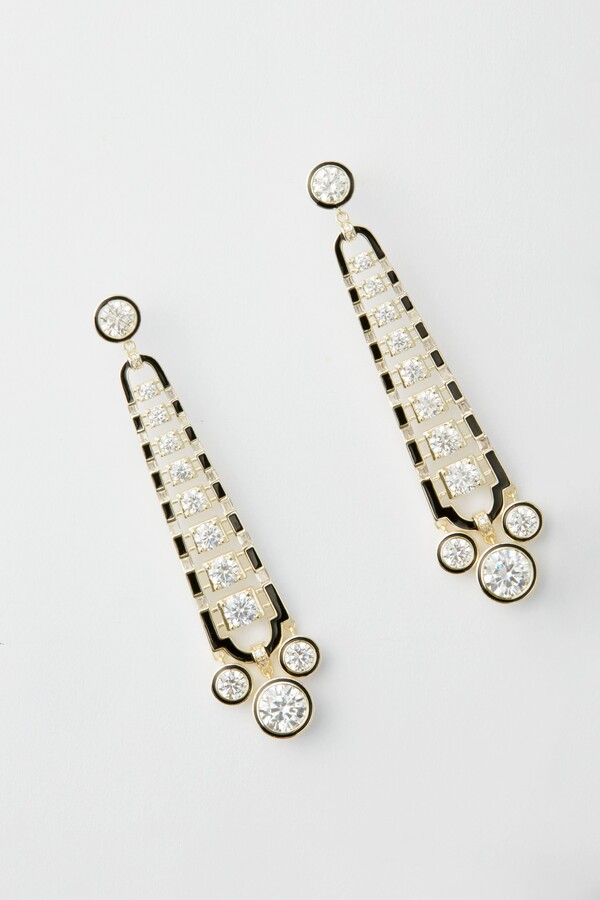 Nicola Bathie Noir Enamel Embellished Drops ShopStyle Earrings
