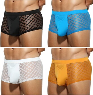 Casey Kevin Mens Sexy Underwear Lace Boxer Briefs See Through