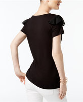 Thumbnail for your product : INC International Concepts Ruffled Contrast T-Shirt, Created for Macy's