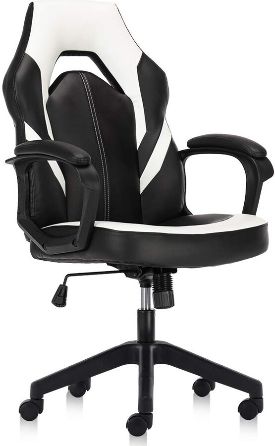 HOMEFLA Office Ergonomic Computer Gaming Desk Bonded Leather Swivel