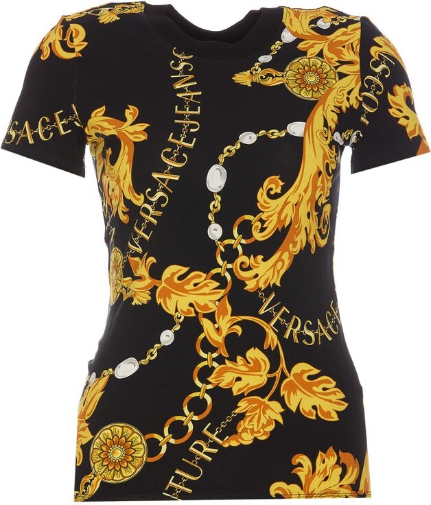 Versace Jeans Couture Baroque-Printed Crewneck T-Shirt - ShopStyle