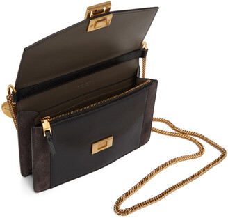 Givenchy Black & Grey Suede GV3 Wallet Bag