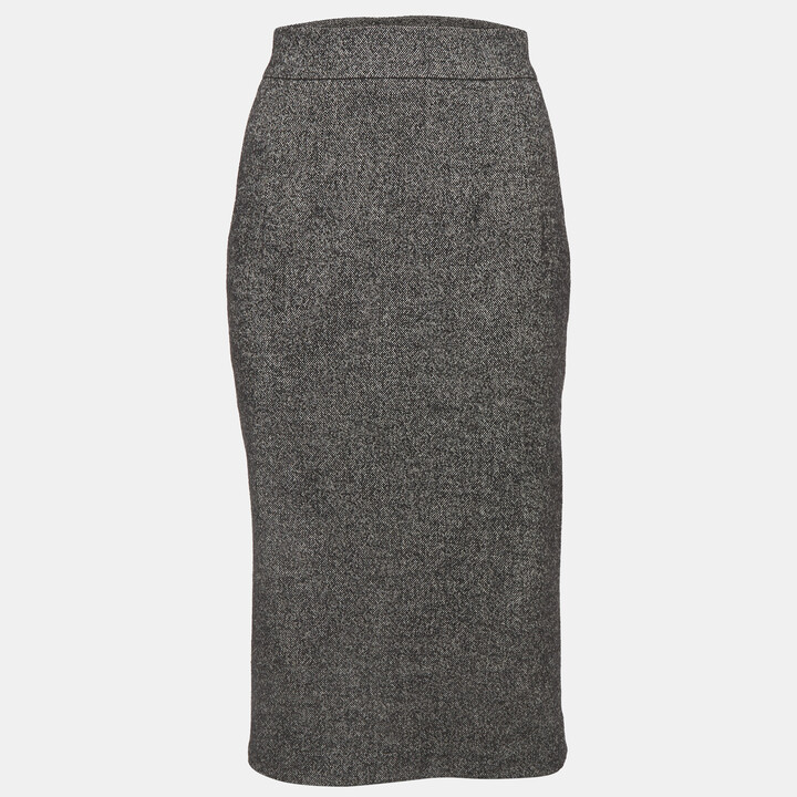 Dolce & Gabbana Grey Wool Pencil Skirt S
