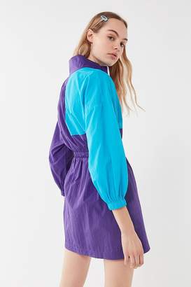 Urban Outfitters Colorblock Nylon Half-Zip Mini Dress