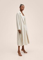 Thumbnail for your product : MANGO 100% linen trench coat light/pastel grey - Woman - L
