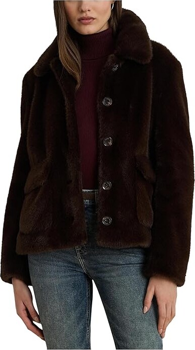 Lauren Ralph Lauren Faux Mink Button Front Women's Coat Circuit