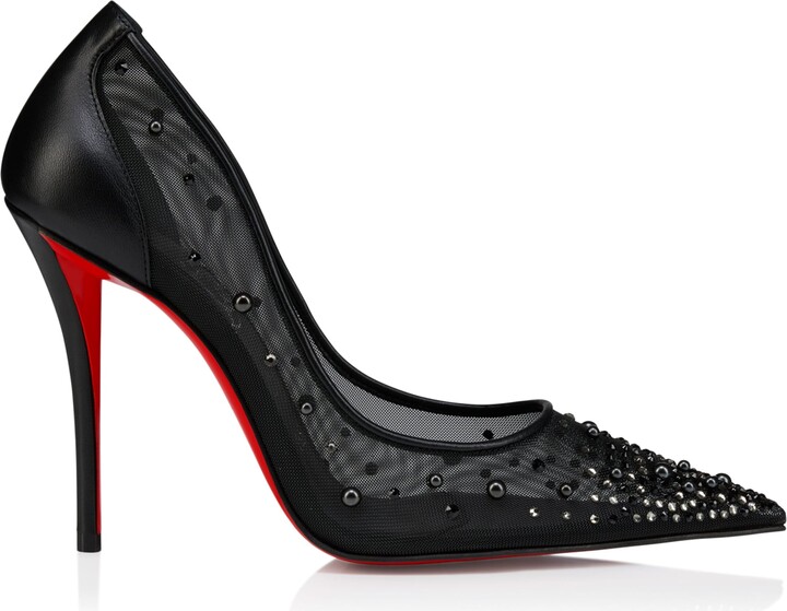 Christian Louboutin Miss Z Leather-Strass Pumps 100