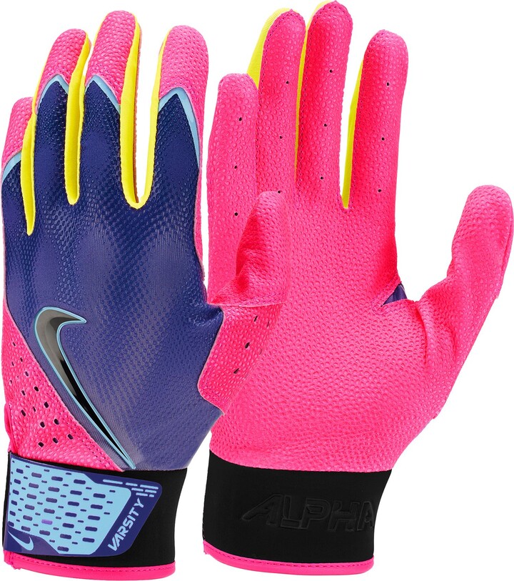 Nike Alpha Varsity Batting Gloves, Men's, Small, Valor Blue/Valor Blue/Wht