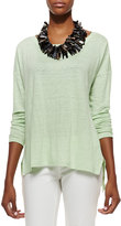 Thumbnail for your product : Eileen Fisher Organic Linen Box Top, Petite
