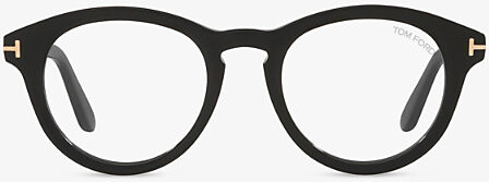 Tom Ford Womens Black Tr001853 Round-Frame Acetate Optical Glasses