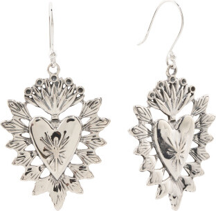 TJMAXX Sterling Silver Frida Heart Burst Earrings