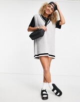 Thumbnail for your product : Weekday North knitted vest dress in grey