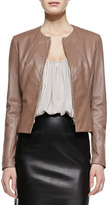 Thumbnail for your product : L'Agence Collarless Fitted Leather Jacket