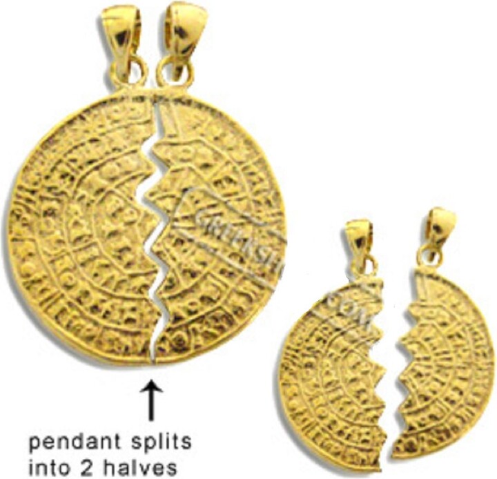 Etsy 24K Gold Plated Sterling Silver Pendant - Phaistos Disk Friendship Necklace | 28mm