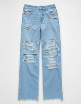 AE Dreamy Drape Stretch Super High-Waisted Baggy Wide-Leg Ripped Jean thumbnail