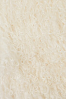 Thumbnail for your product : Magda Butrym Cropped Open-back Crystal-embellished Shearling And Silk-satin Top - Cream