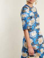 Thumbnail for your product : Dolce & Gabbana Floral Jacquard Silk Blend Dress - Womens - Blue Multi
