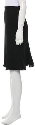 Armani Collezioni Wool Knee-Length Skirt Black Wool Knee-Length Skirt
