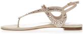Thumbnail for your product : Stuart Weitzman Embellished Allura Beige Suede Sandals