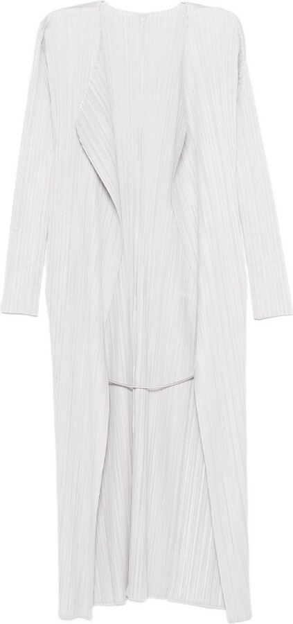 Pleats Please Issey Miyake Pleated Long Cardigan