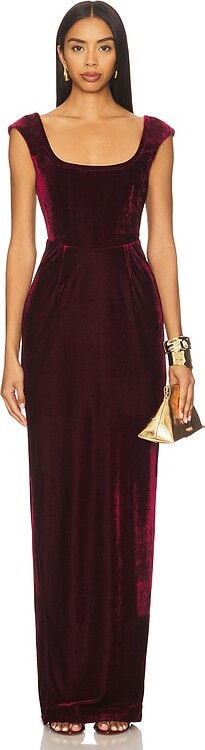 SAU LEE Brooke Velvet Gown