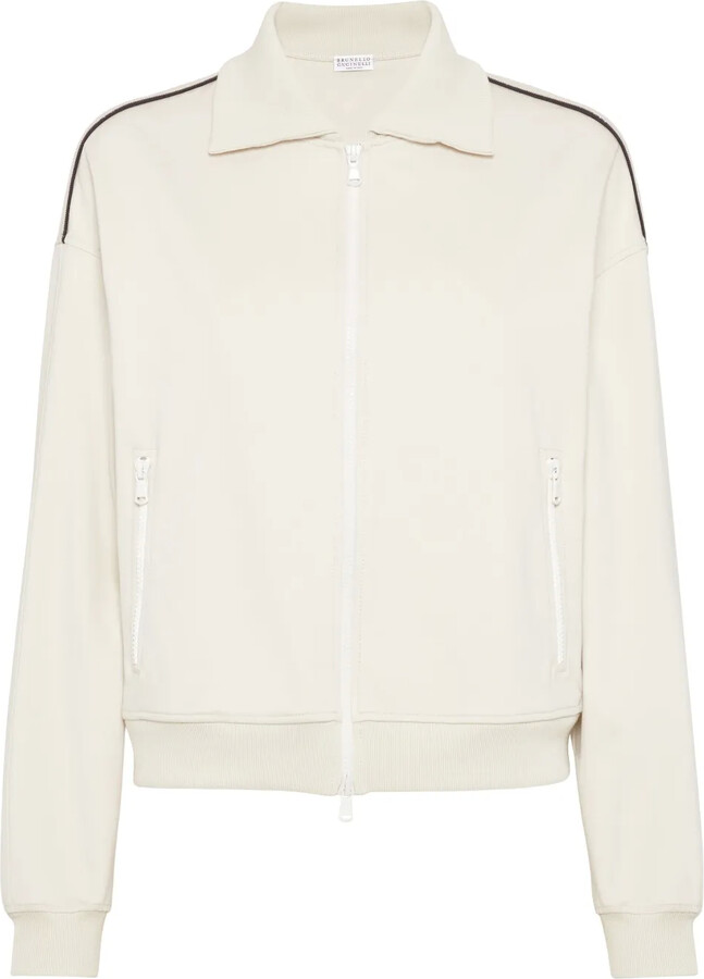 Monili-embellished track jacket