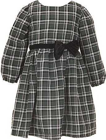 Popatu Little Girls Short-Sleeve Checked Fit-And-Flare Dress