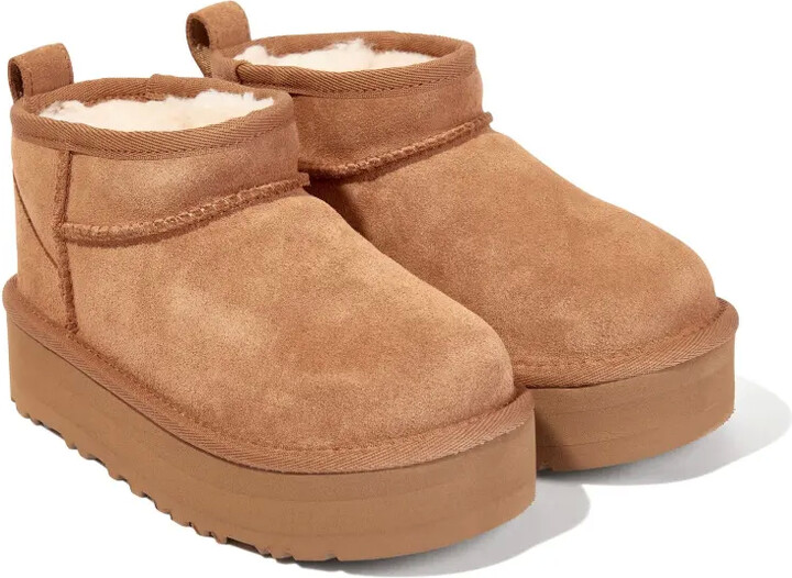 Ugg Kids Classic Ultra Mini Platform suede boots