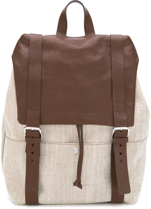 Brunello Cucinelli buckled straps backpack - men - Cotton/Leather - One Size