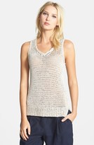 Thumbnail for your product : Eileen Fisher Open Stitch V-Neck Shell