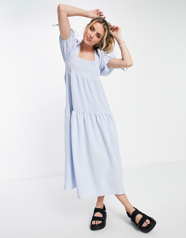 Blue gingham dress asos Clearance