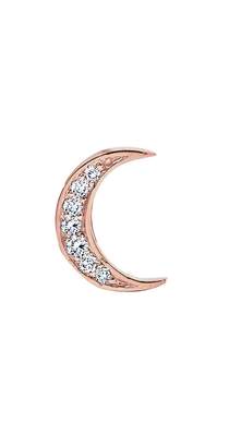 Andrea Fohrman Diamond Moon Single Stud Earring - Rose Gold