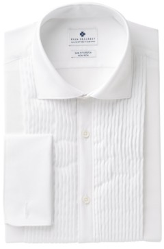 Ryan Seacrest Distinction Men's Slim-Fit Stretch Non-Iron White French Cuff Tuxedo Dress Shirt, Created for Macy's
