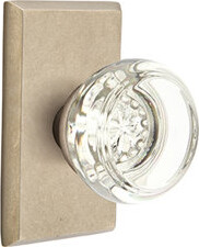 Emtek Passage Knobset w/ Sandcast #3 Rosette and Georgetown Glass Knob