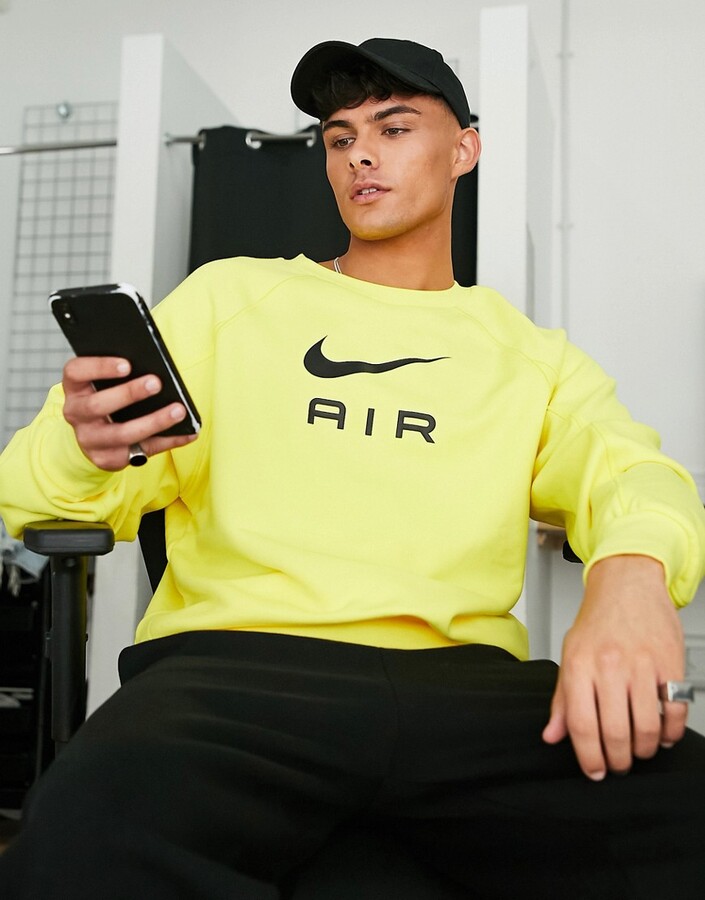 Nike Air sweatshirt in yellow strike - ShopStyle
