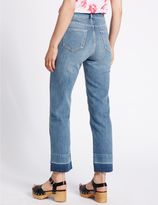 Thumbnail for your product : Marks and Spencer Drop Hem Mid Rise Straight Leg Jeans