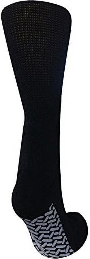 PERSONAL TOUCH HEALTH CARE APPAREL Diabetic Socks Unisex- Non Skid Hospital Loose Fitting Slipper Socks With Gripper Bottoms – 3 Pack Savings – Gripper socks (Black, 13-15)