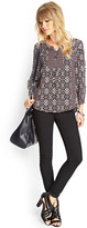 Thumbnail for your product : LOVE21 LOVE 21 Southwestern Geo Print Smock Top