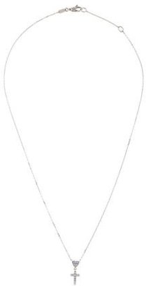 Gucci 18K Trademark Heart & Diamond Cross Pendant Necklace