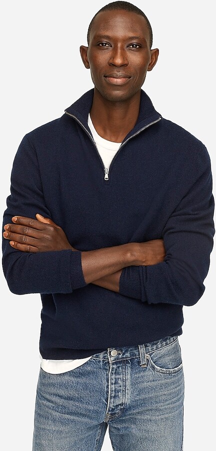 mens half zip cashmere sweater
