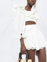 Thumbnail for your product : Zimmermann Belted Scallop Hem Shorts